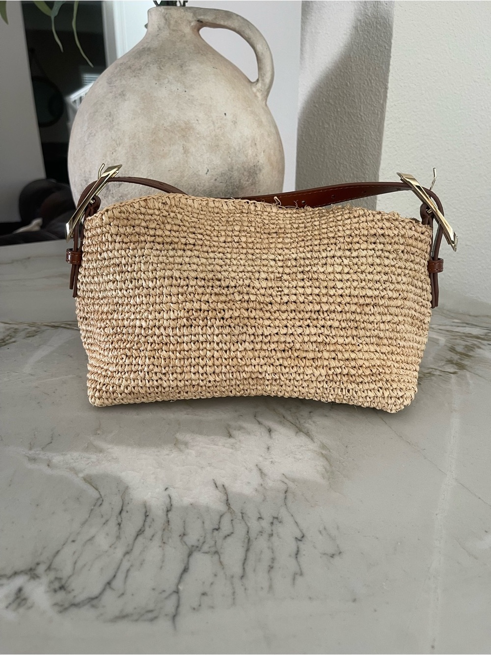 J. Crew Berkeley Small Handknotted Shoulder Bag in Raffia - Picture 2 of 16